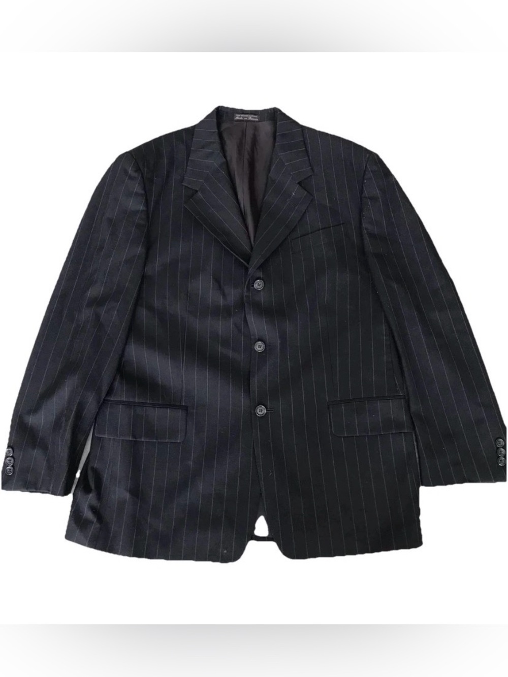 Claudio Morelli Black Pinstripe Wool Blend Blazer Jacket Sport Coat A6 42R 42 R